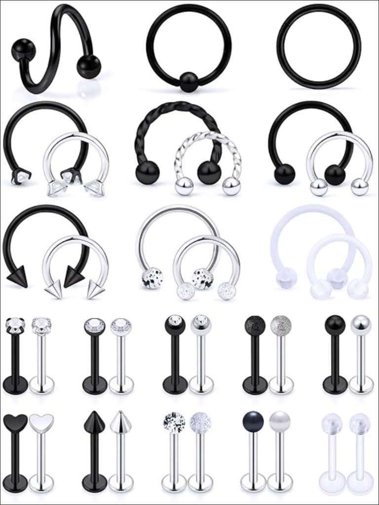 316l Surgical Steel Horseshoe Lip Rings 16g Piercing Jewelry 35pcs